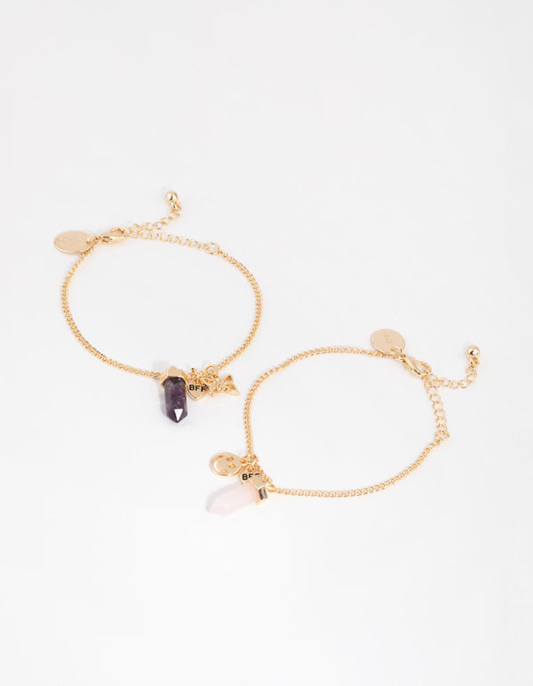 Kids Gold Shard Butterfly 2-Pack Bracelets