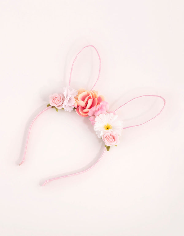 Kids Flower Bunny Ears Headband