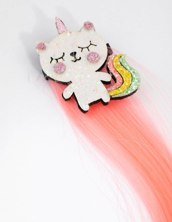 Fabric Faux Hair Caticorn Clip