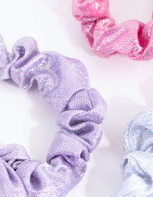 Kids Holographic Bunny Scrunchie 3-Pack