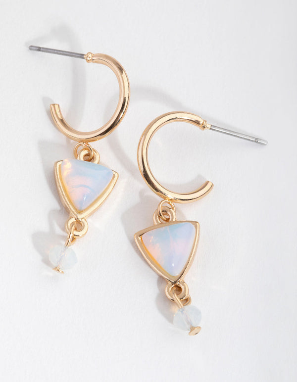 Gold Triple Drop Huggie Earrings