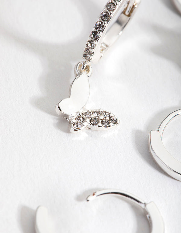 Silver Butterfly Stack Pack Earring