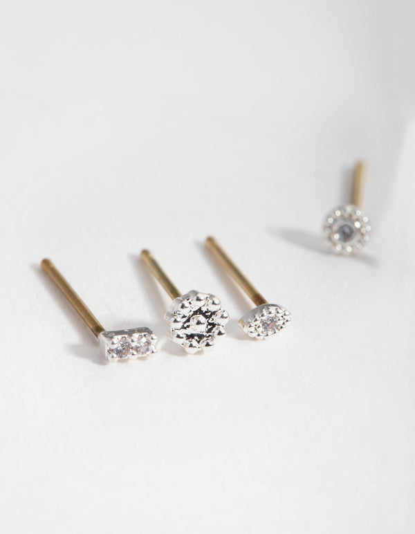 Silver Micro Celestial Earrings