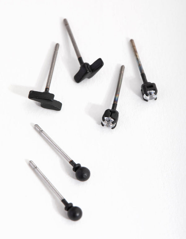 Matte Bolt and Diamante Earrings