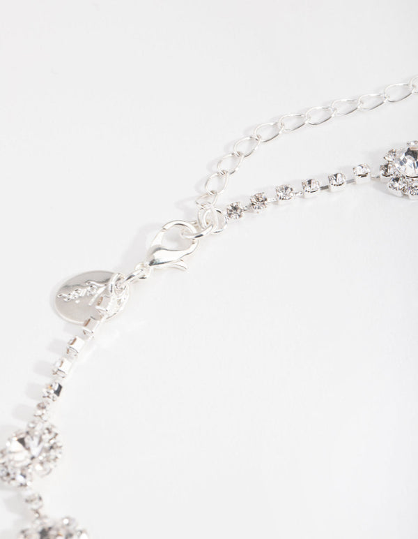 Silver Round Surrounded Choker Necklace