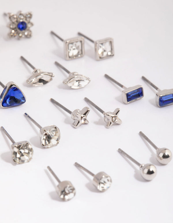 Rhodium Royal Stud Earring Pack