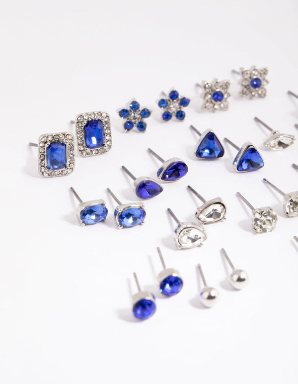 Rhodium Royal Stud Earring Pack