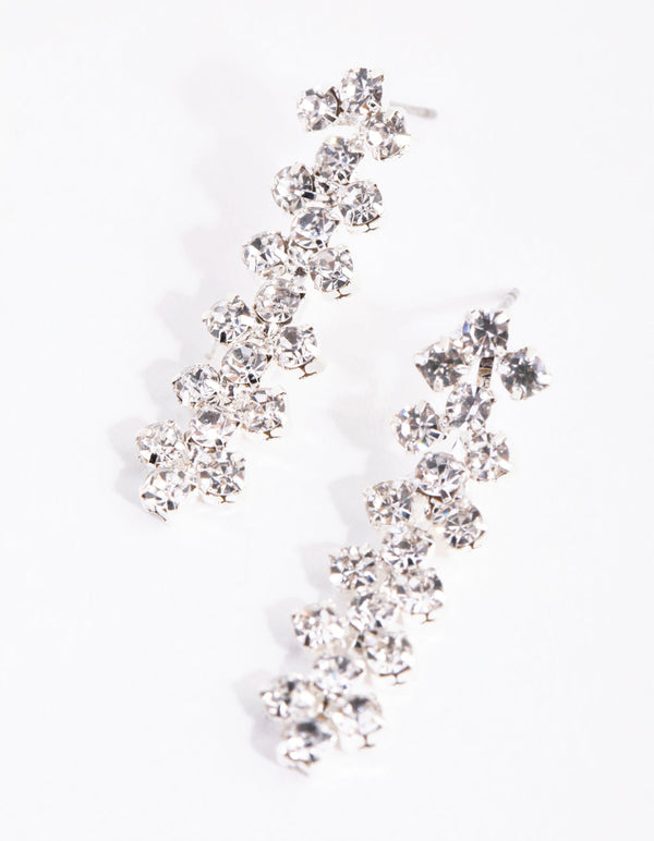 Silver Trio Diamante Earring and Necklace Set