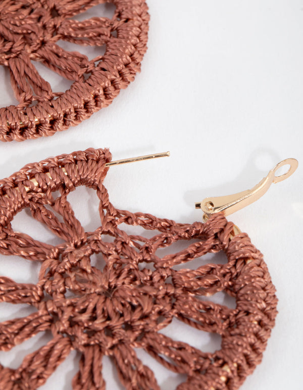 Gold Small Crochet Hoop Earrings