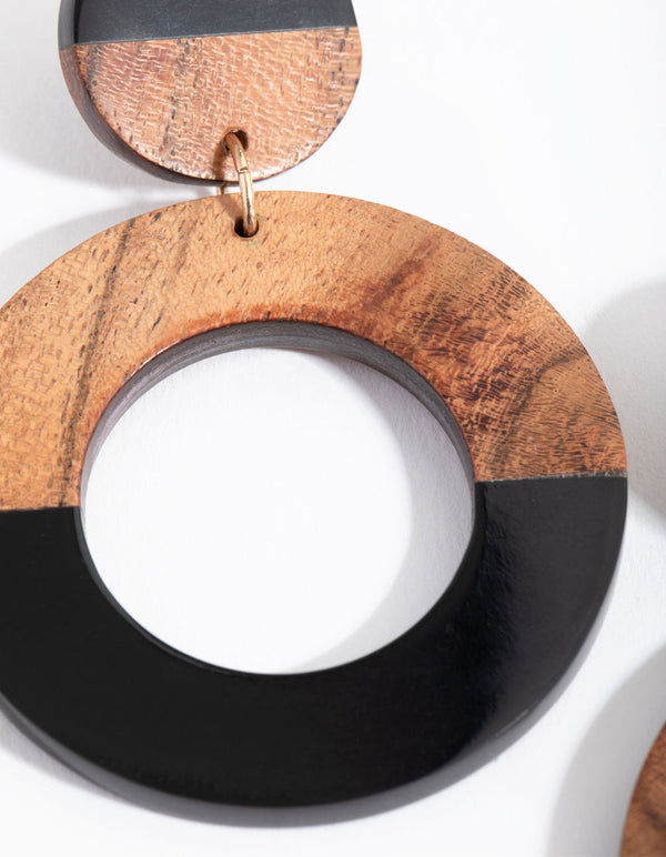 Acrylic and Wood Drop Earrings