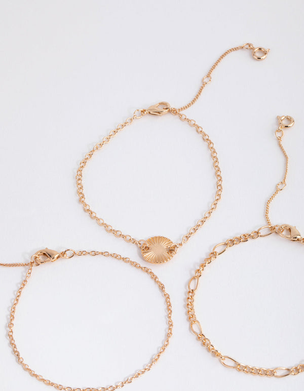 Gold Shell Jingle Bracelet and Anklet 6-Pack