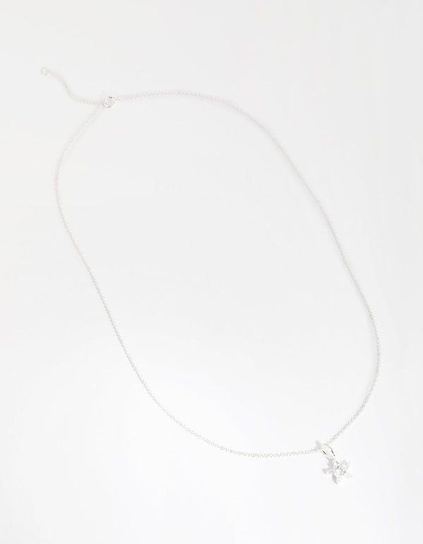 Sterling Silver Cubic Zirconia Star Necklace