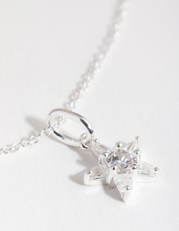 Sterling Silver Cubic Zirconia Star Necklace