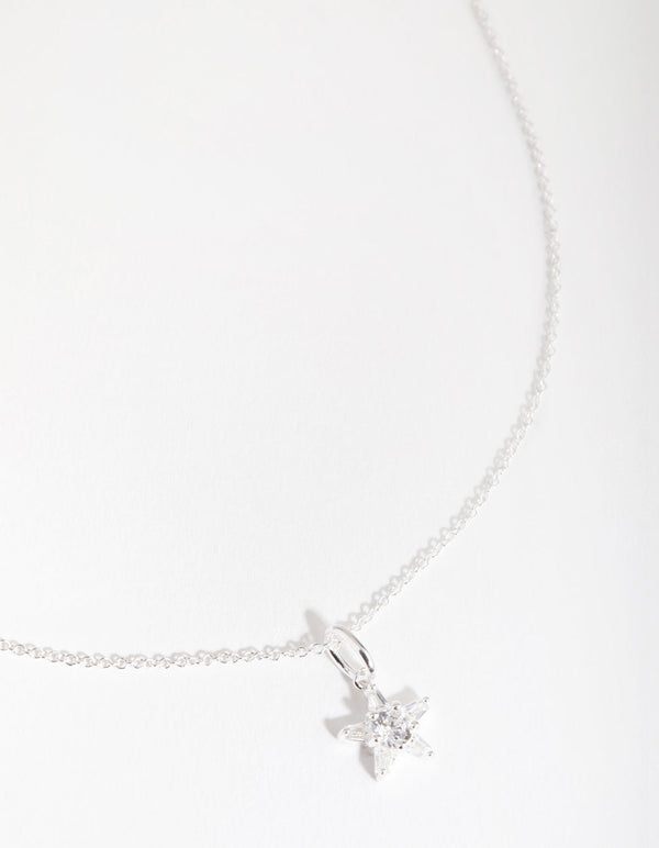 Sterling Silver Cubic Zirconia Star Necklace