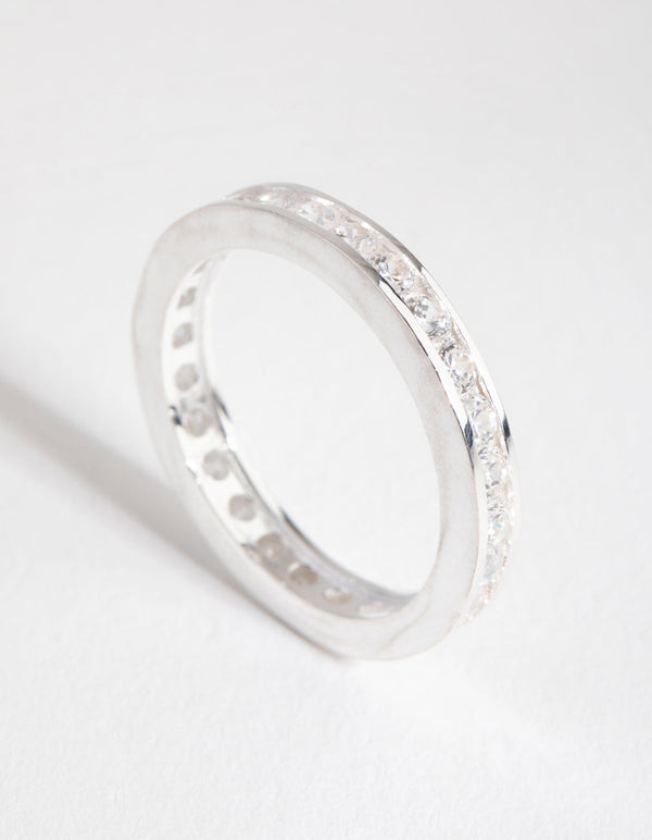 Sterling Silver Cubic Zirconia Classic Band Ring