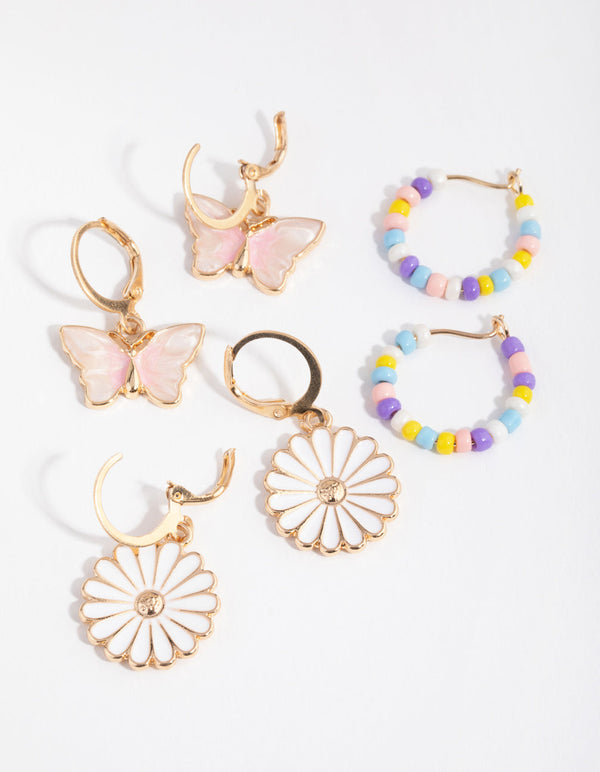 Gold Miami 3-Pack Earring