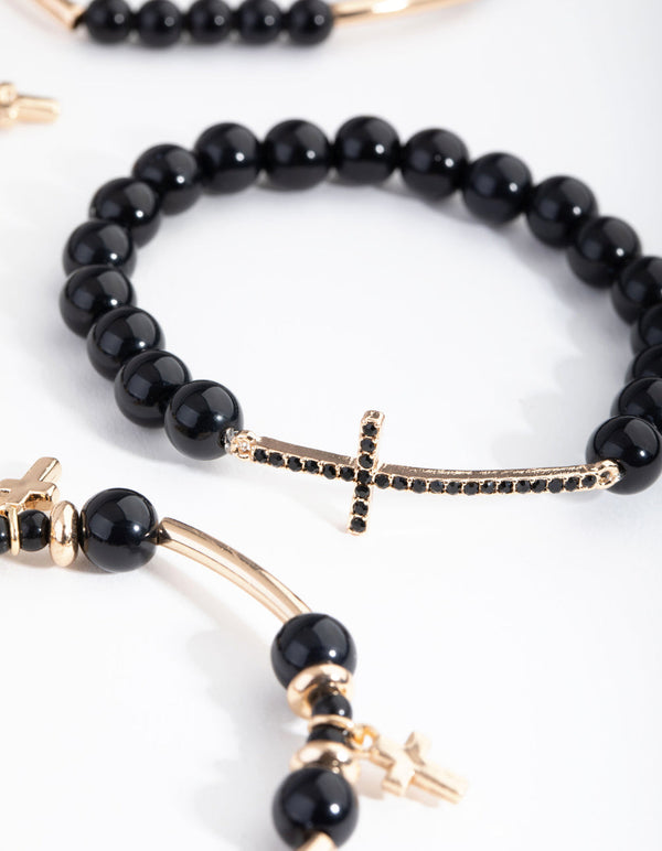 Gold Cross Mash Bracelet Pack