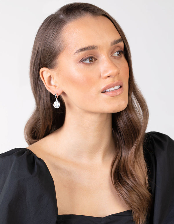 Silver Cherub Cross 6-Pack Earring
