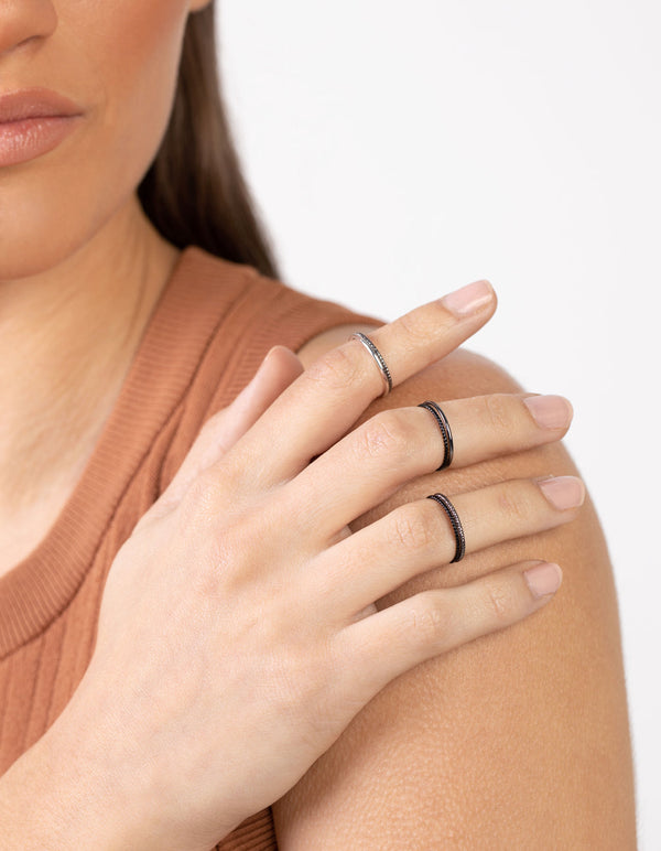 Mixed Metal Textured Ring 12-Pack