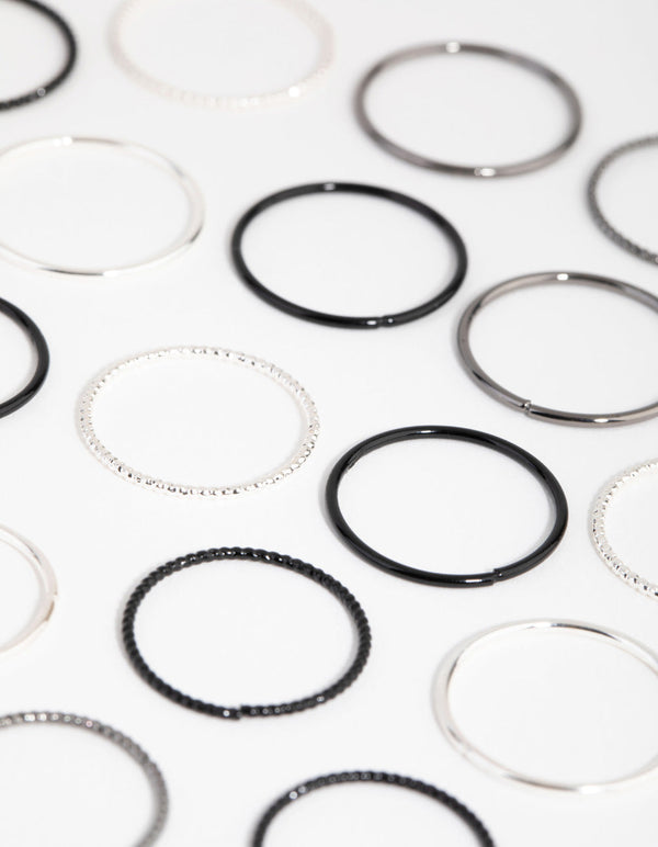 Mixed Metal Textured Ring 12-Pack