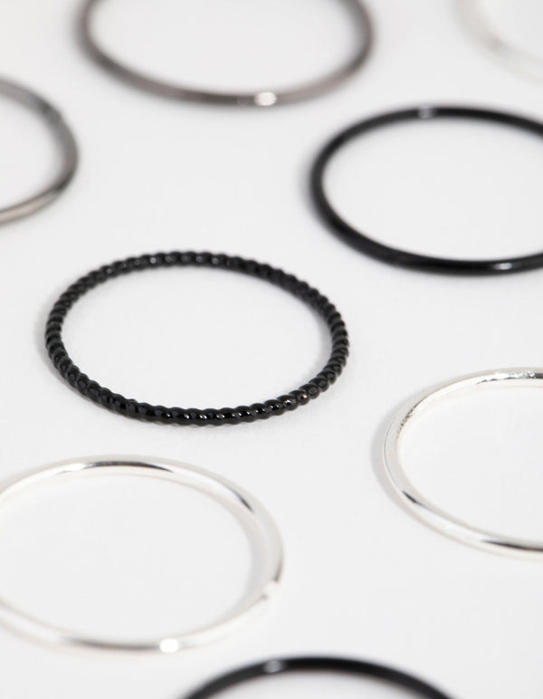 Mixed Metal Textured Ring 12-Pack