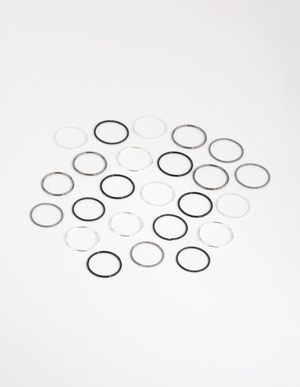 Mixed Metal Textured Ring 12-Pack