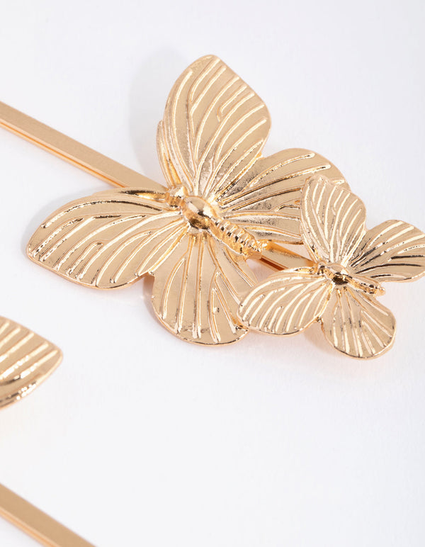 Gold Matte Butterfly Pins