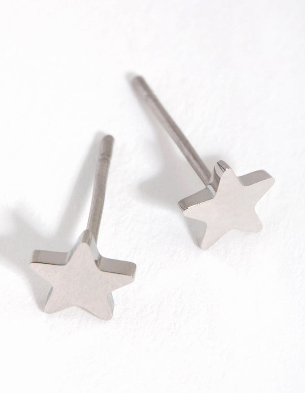 Titanium Star Stud Earrings