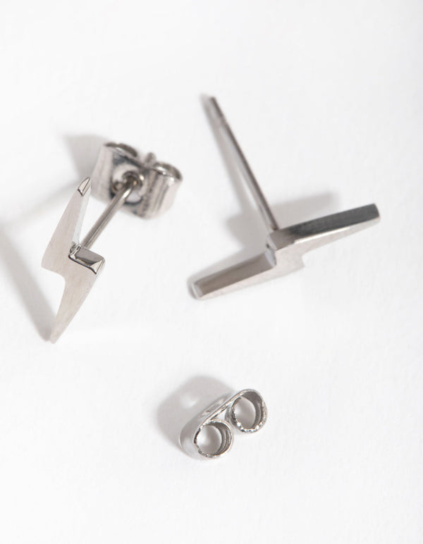 Titanium Lightning Stud Earrings