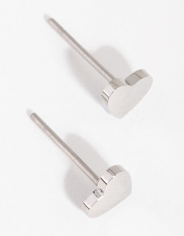 Titanium Heart Stud Earrings