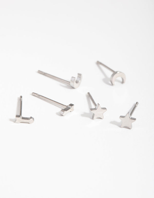 Titanium Celestial 3-Pack Stud Earrings
