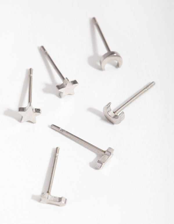 Titanium Celestial 3-Pack Stud Earrings