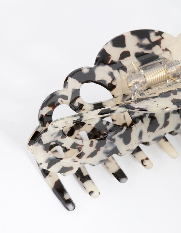 Acrylic Cream Tortoiseshell Cut Out Lady Clip
