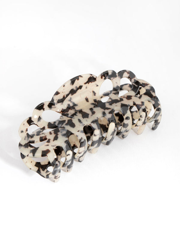 Acrylic Cream Tortoiseshell Cut Out Lady Clip