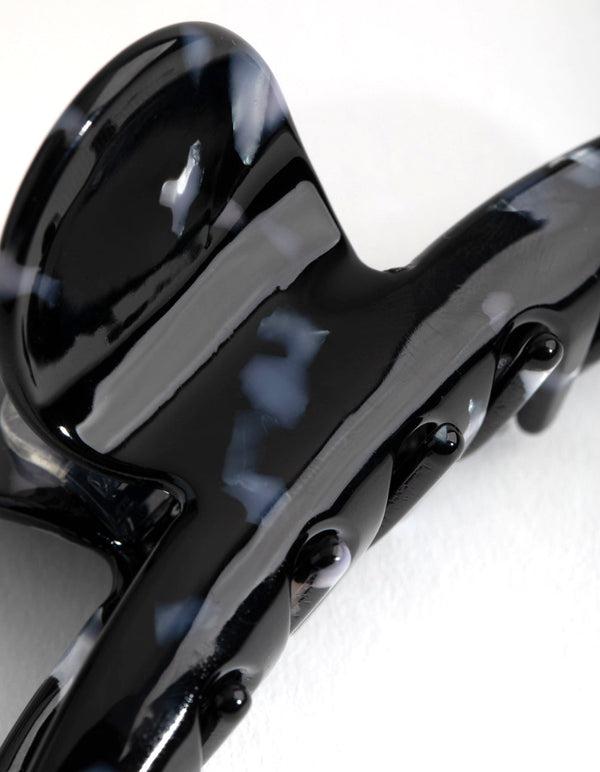 Acetate Black Marble Lady Finger Claw