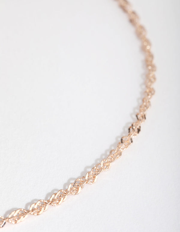 Rose Gold Twist Chain Choker Necklace