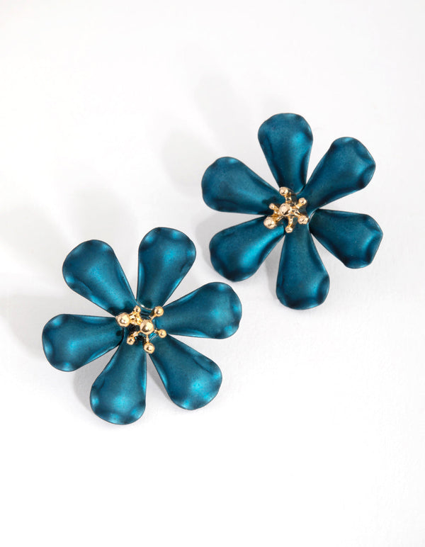 Matte Small Flower Stud Earrings