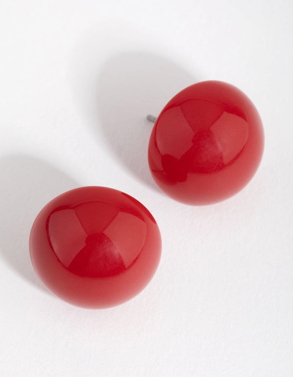 Plastic Small Dome Stud Earrings