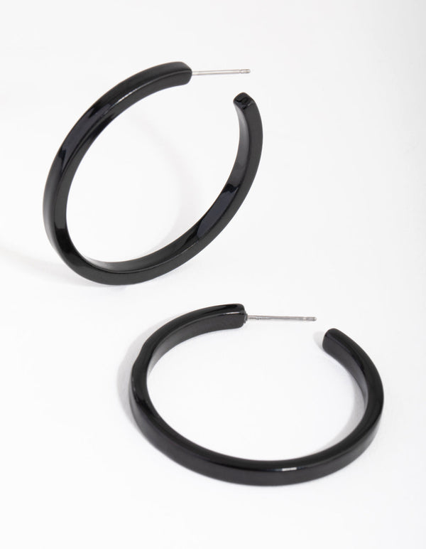 Acrylic Cylinder 35mm Hoop Earrings