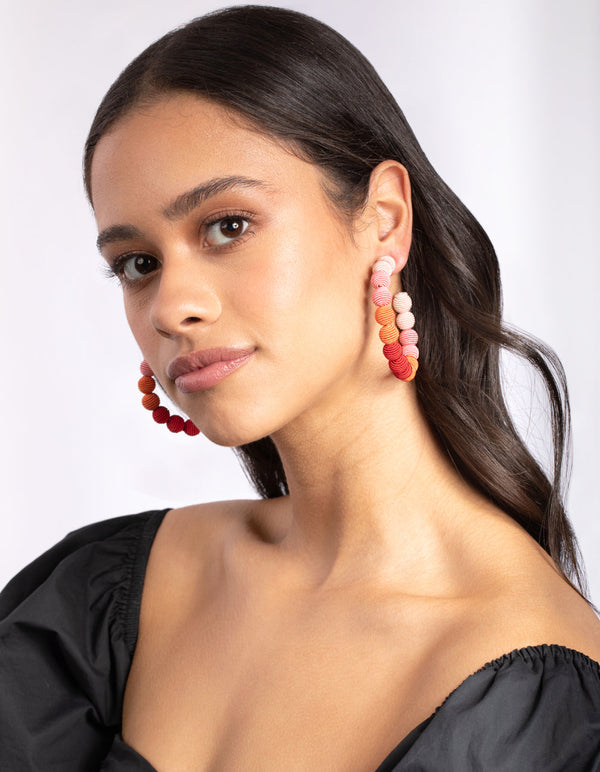 Gold Ombre Balls C-Hoop Earrings