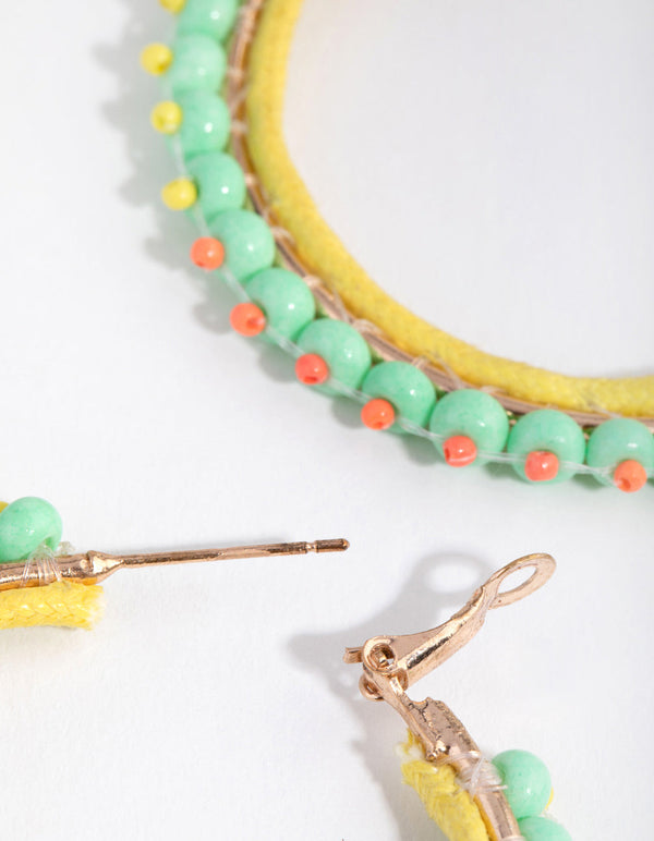 Beaded Classic Bead Hoop Earrings