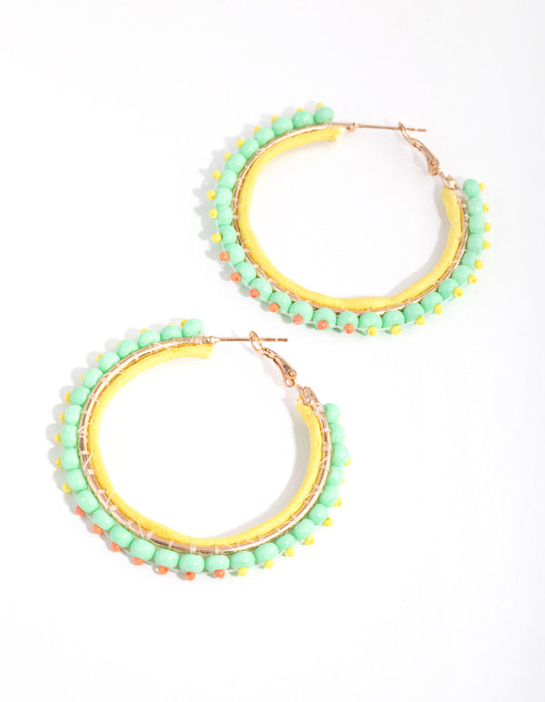 Beaded Classic Bead Hoop Earrings