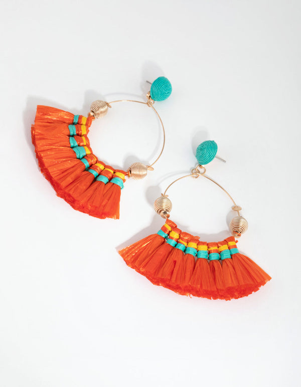 Gold Fine Wire Tassel Drop Earrings