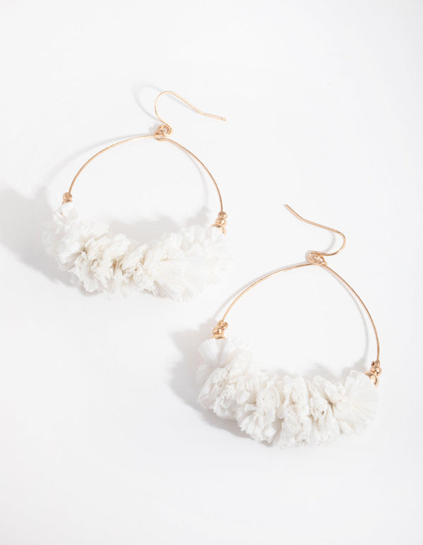 Gold Scrunched Paper Drop Earrings