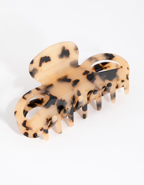 Cream Tortoiseshell Bow Claw