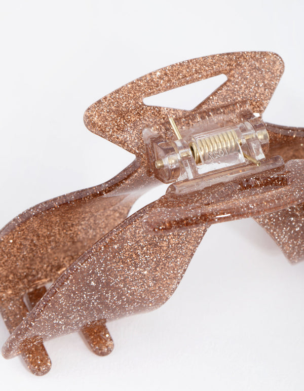 Acrylic Glitter Detail Centre Cut Out Claw