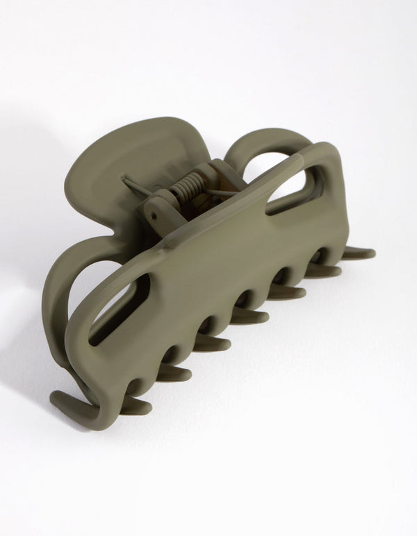 Khaki Rubber Bow Claw