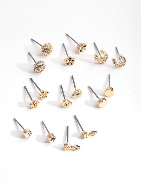 Gold Little Luck 8-Pack Earring