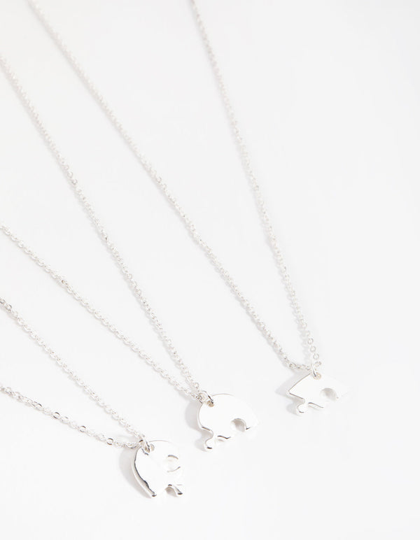 Silver Puzzle 3-Pack Necklace