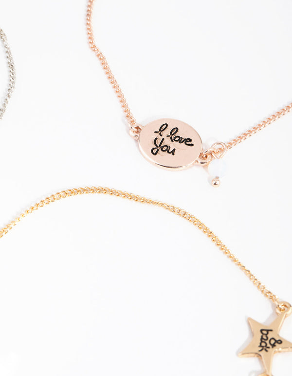 Mixed Metal Love to the Moon 3-Pack Bracelets